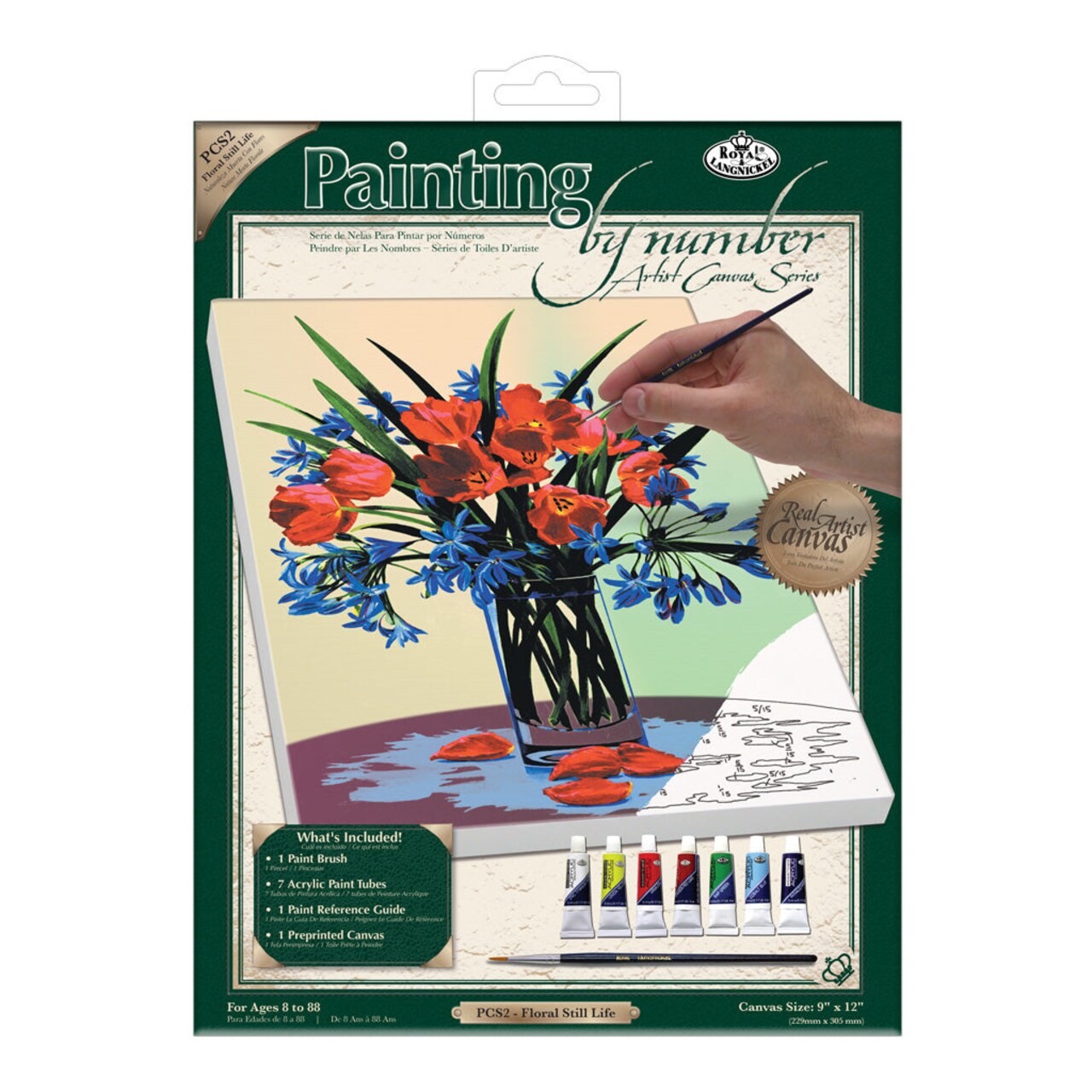 PCS2 | Painting by numbers™ 10pc 9" x 12" Floral Still Life Canvas Painting Project